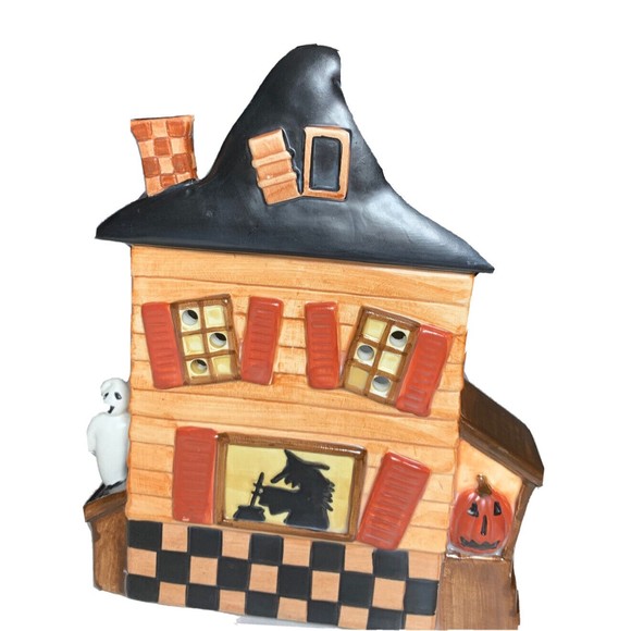 VTG Yankee Candle Halloween Haunted House Tart Tea Light Wax Warmer Teresa Kogut